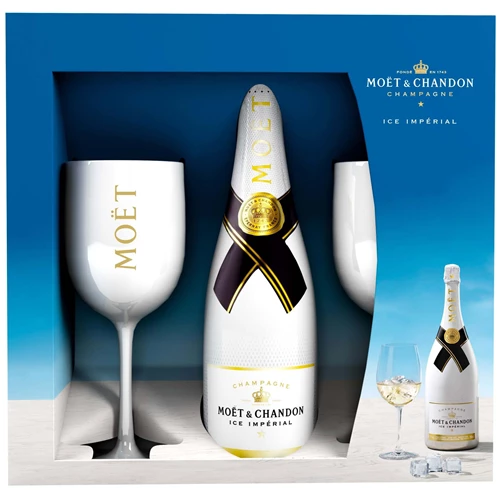Moet & Chandon White Ice Imperial NV 75cl And 2 Glasses Pack - Next Day Delivery